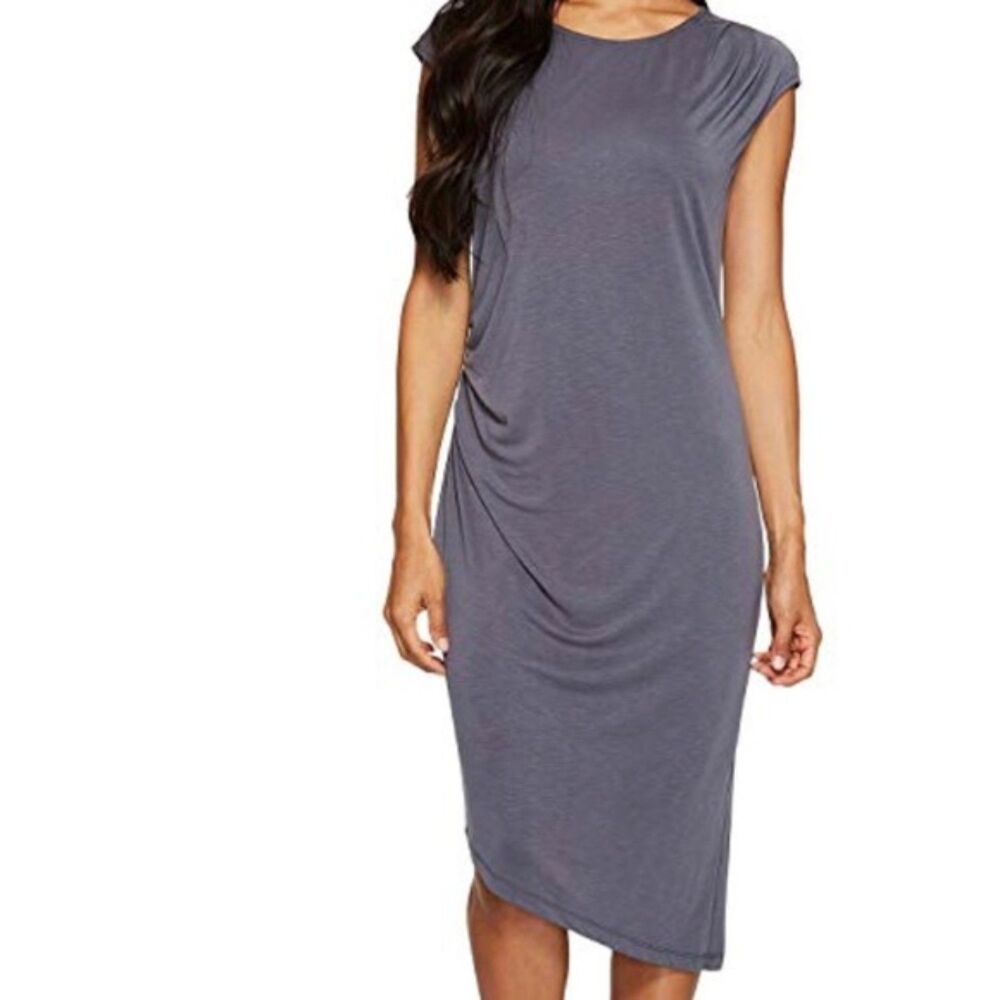 NIC+ZOE Cloud Nine Side-Ruched Asymmetrical Midi Dress - Small NWT